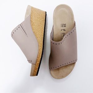 Like New Birkenstock Namica Wedge Sandals, Suede, Cork, size 39